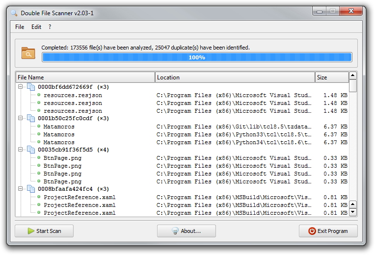 Doubel File Scanner Screenshot