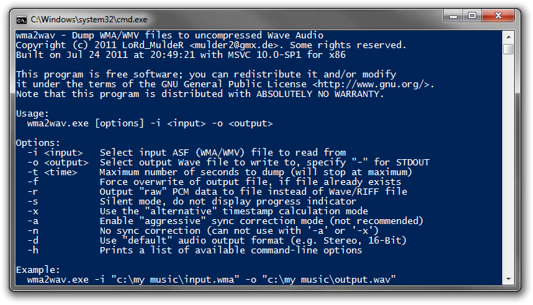 wma2wav Screenshot