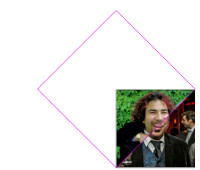 clipped image rotated 45 degrees