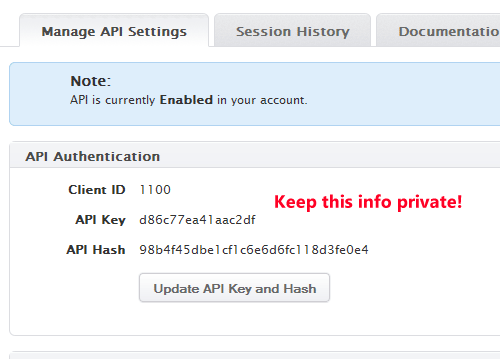 Success API tokens generated You know have full access to the API.