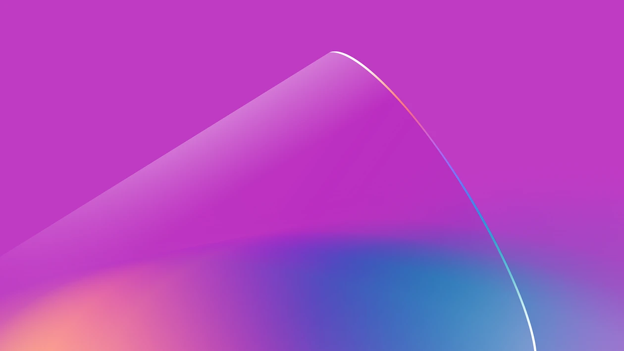 Magenta background with cylinder graphic in the foreground