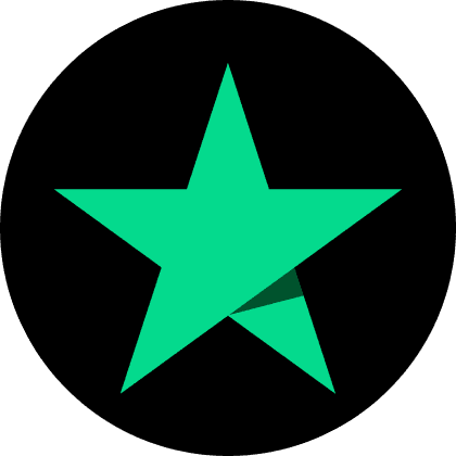 Trustpilot Logo, Green Star in a Black Circle