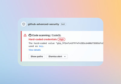 En kodescanningsunderretning fra GitHub Advanced Security markerer hard-coded legitimationsoplysninger med høj alvorsgrad.