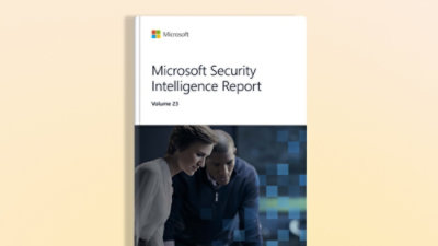 Kniha s textem Microsoft Security Intelligence Report