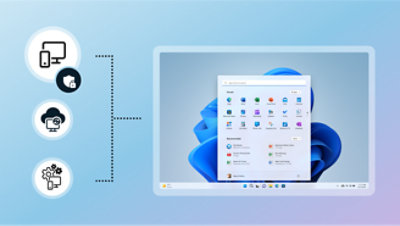 A computer screen with different icons on it.
