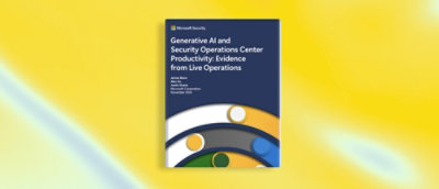 Niebieska książka z białym tekstem zatytułowana Generative Al and Security Operations Center Productivity: Evidence from Live Operations.