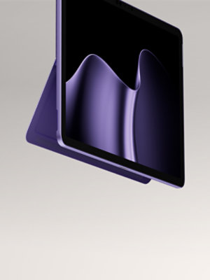 A floating Surface Pro, 12-inch (2nd Edition) in the color Violet.