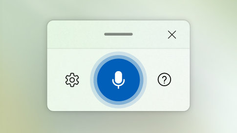 Voice Access -ikkuna avoinna vaaleanvihreällä liukuväritaustalla