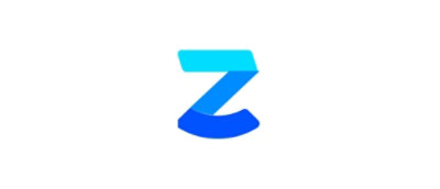 Stylizované písmeno Z s přechodem z modré na světle modrou.