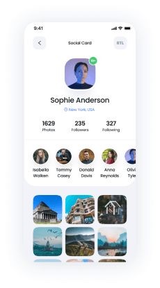 Grial UI kit social profile page