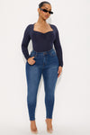 San Diego Sculpting High Rise Stretch Skinny Jeans - Dark Wash.