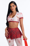 Zombae 4 Piece Costume Set - Red/combo.