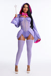 Fairy Hotmother 4 Piece Costume Set - Blue/combo.