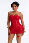 Bombshell Boop 6 Piece Costume Set - Red.