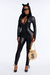 Cat Burglar In Heat 4 Piece Costume Set - Black.