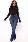 Affair Of The Flare Stretch Jeans - Dark Wash.
