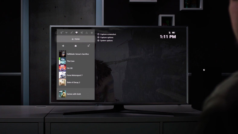 Screenshot of a television demonstrating the Quick Resume capabilities of the XBOX Series S.