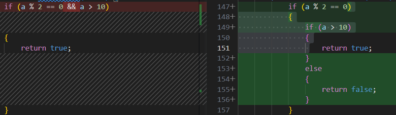 Split into nested statements example