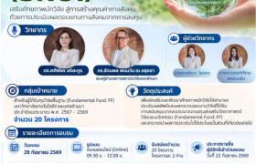 รูปภาพ : มทร.ล้านนา เปิดรับสมัครโครงการวิจัย FF ร่วมโครงการพัฒนาศักยภาพนักวิจัยด้านการประเมินผลกระทบงานวิจัยและนวัตกรรม (SROI) มุ่งยกระดับการใช้ประโยชน์จากงานวิจัยอย่างเป็นรูปธรรม