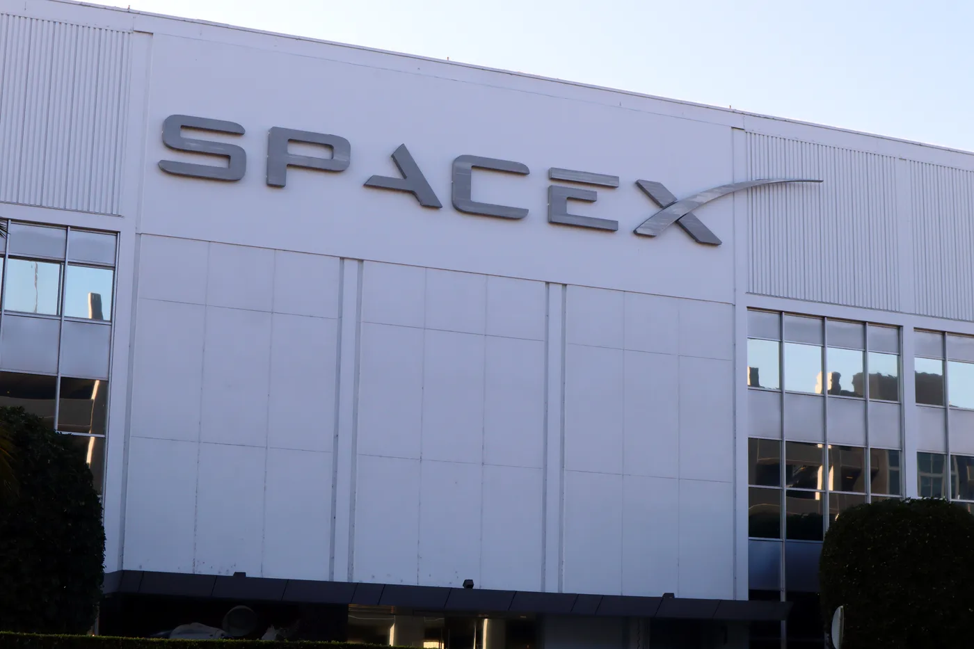 SpaceX HQ exterior in Hawthorne, California SpaceX HQ exterior in Hawthorne, California