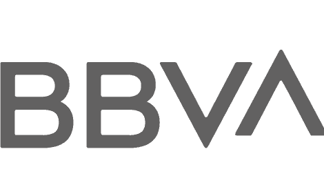 BBVA bank logo in grey lettering on a white background