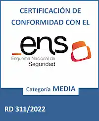 Certificación de Conformidad con el ENS - Esquema Nacional de Seguridad - Categoría Media RD 311/2022