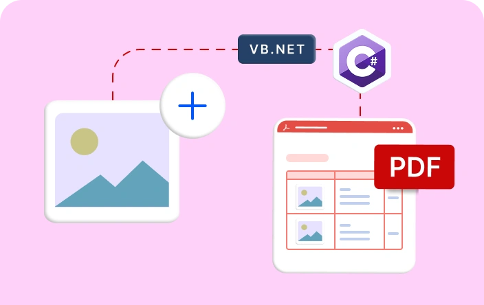 How to add image and text in the PDF table cell using C# and VB.NET in WinForms
