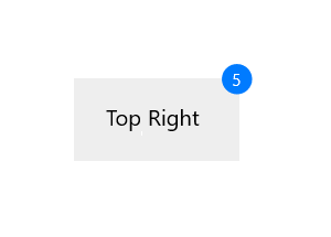 .NET MAUI Badge View showing top right badge position in the badge content.