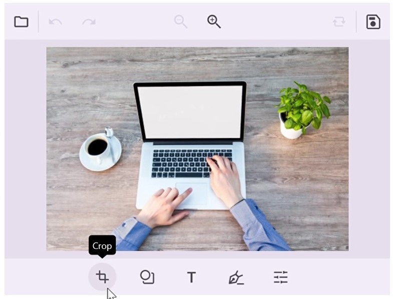Toolbar in .NET MAUI Image Editor.