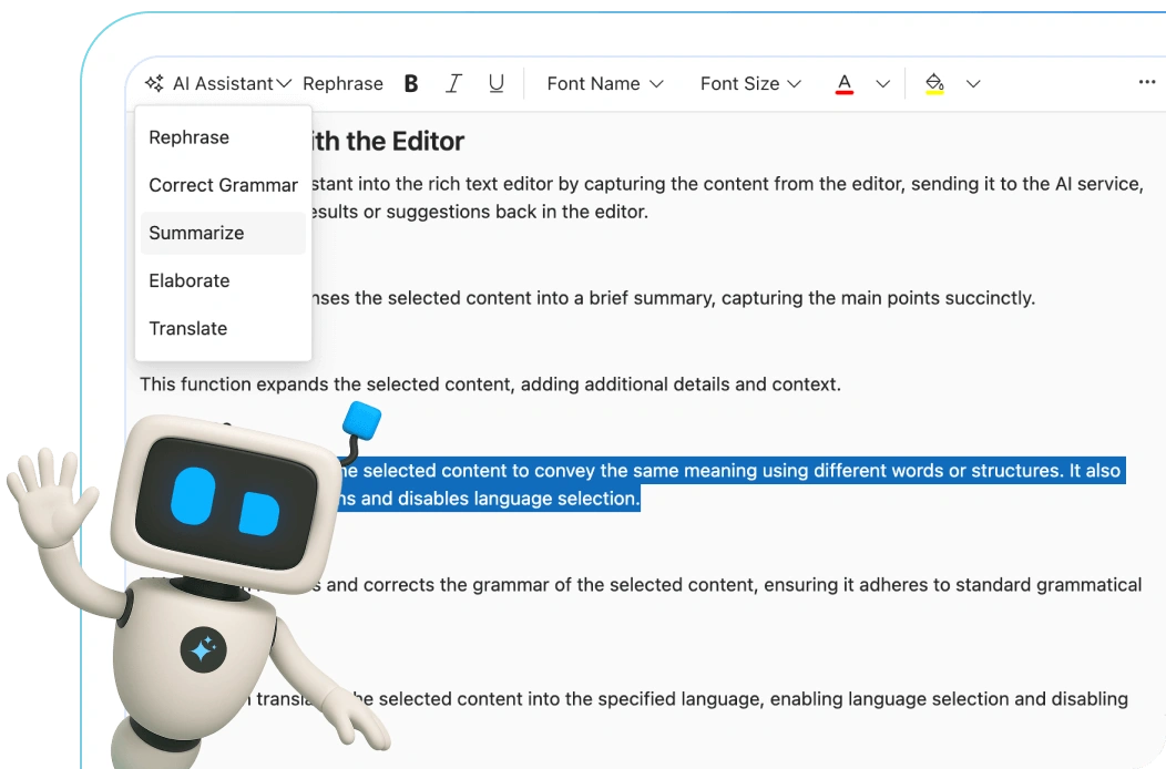 AI Powered Angular Rich Text Editor component.