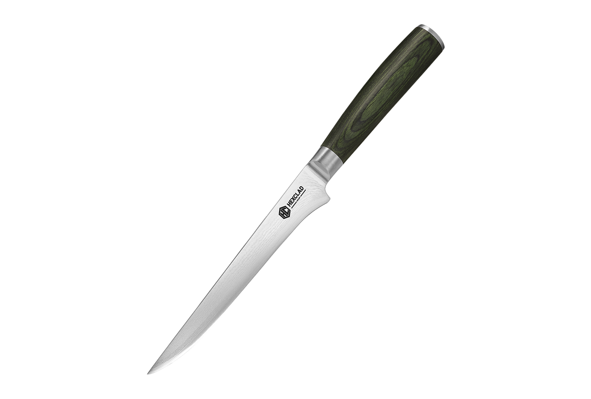 Damascus Steel Boning & Fillet Knife, 6" (Green)