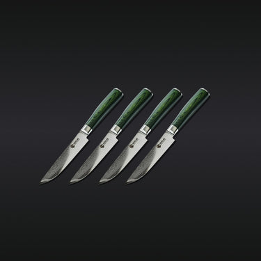 Set coltelli da bistecca in acciaio damasco, 4 pezzi - V2