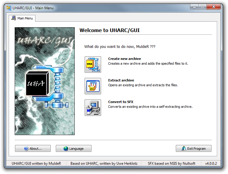 UHARC GUI Screenshot