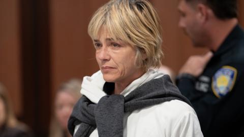 Selma Blair is pictured during her arraignment in Queens Criminal Court on 12 October 2026 in New York City after an altercation on a plane that landed at JFK Airport the previous day.