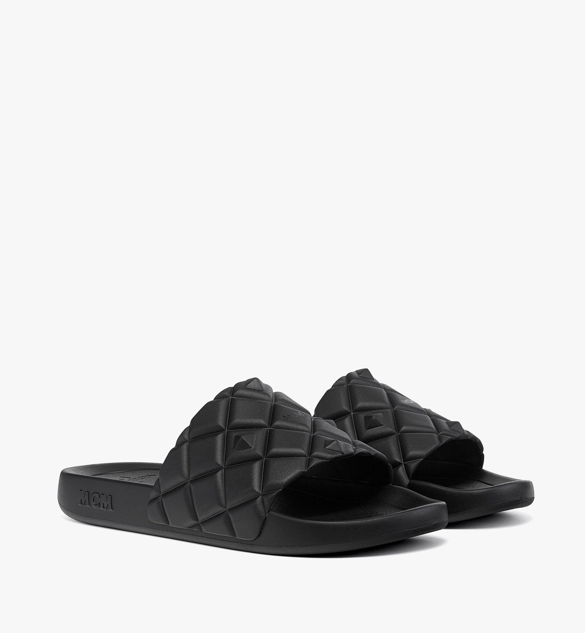 Quilted Diamond Rubber Slides 1