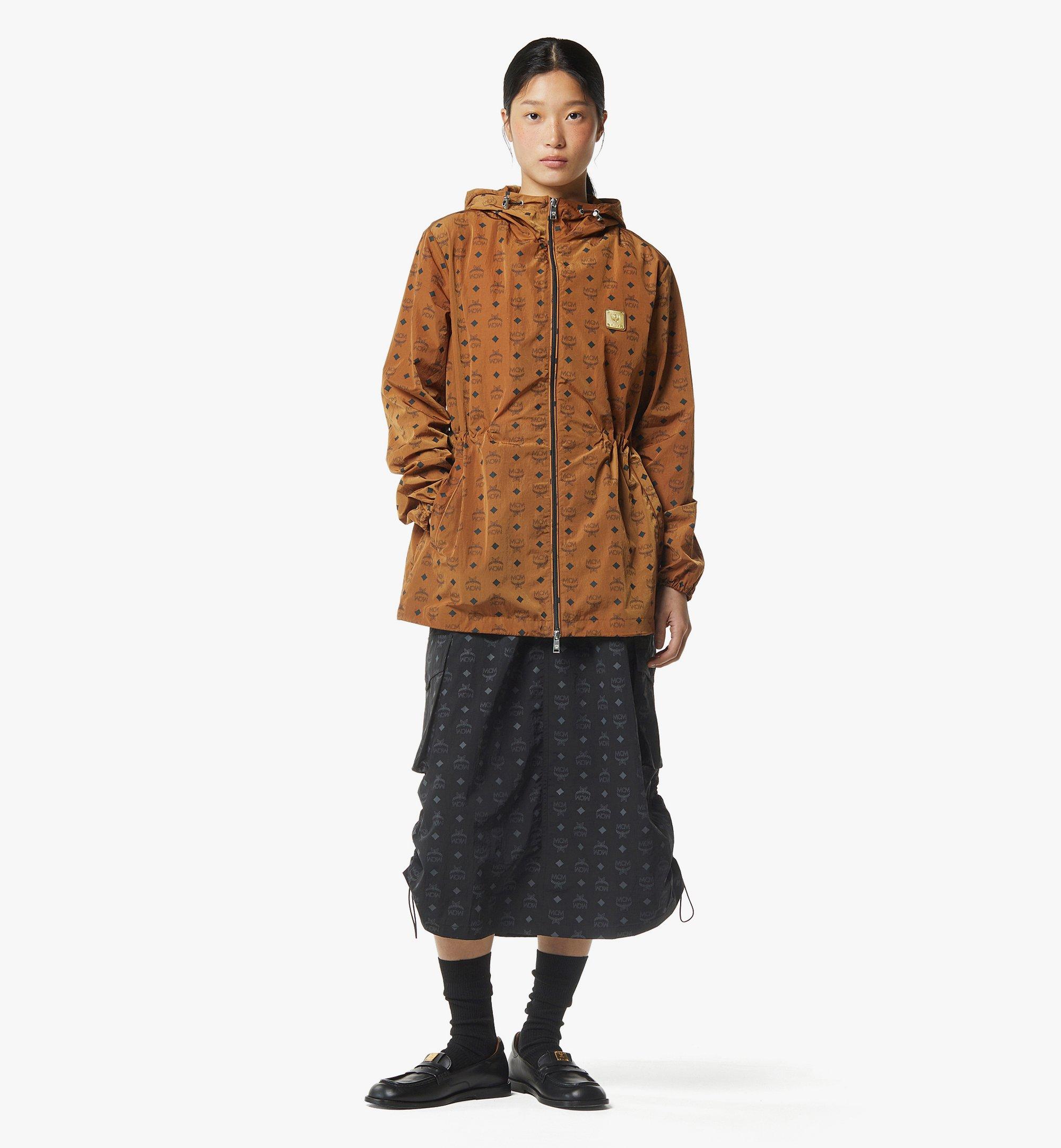 MCM Monogram Print Hooded Windbreaker in Nylon Cognac MFJGAMM01CO00L Alternate View 2