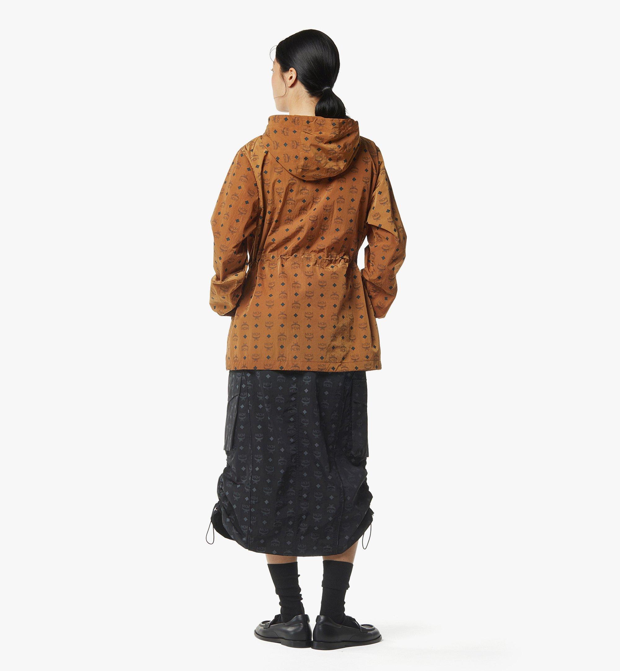 MCM Monogram Print Hooded Windbreaker in Nylon Cognac MFJGAMM01CO00L Alternate View 3