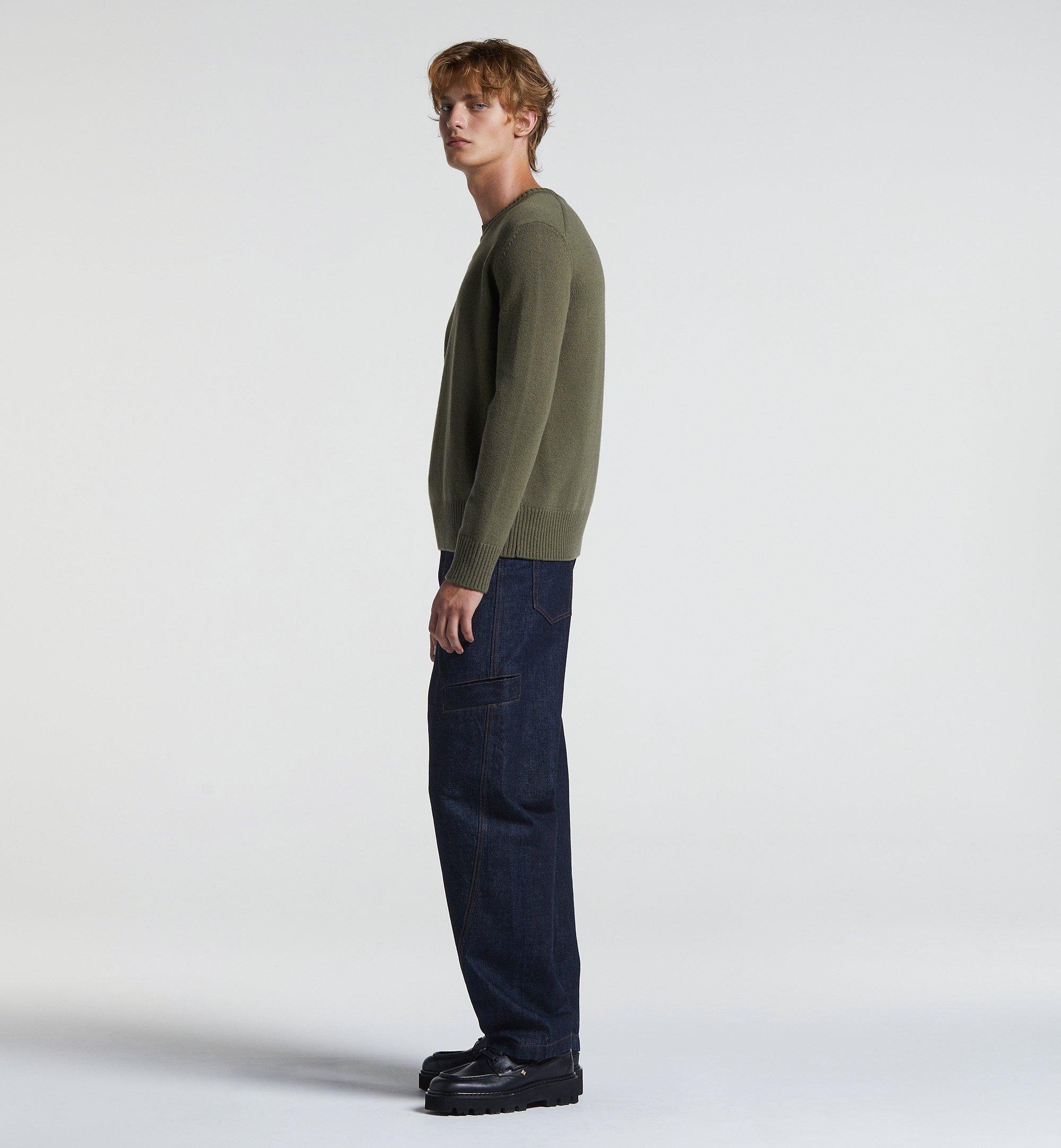 MCM Laurel Sweater in Wool and Recycled Cashmere Green MHEESMM01KH00L Alternate View 2
