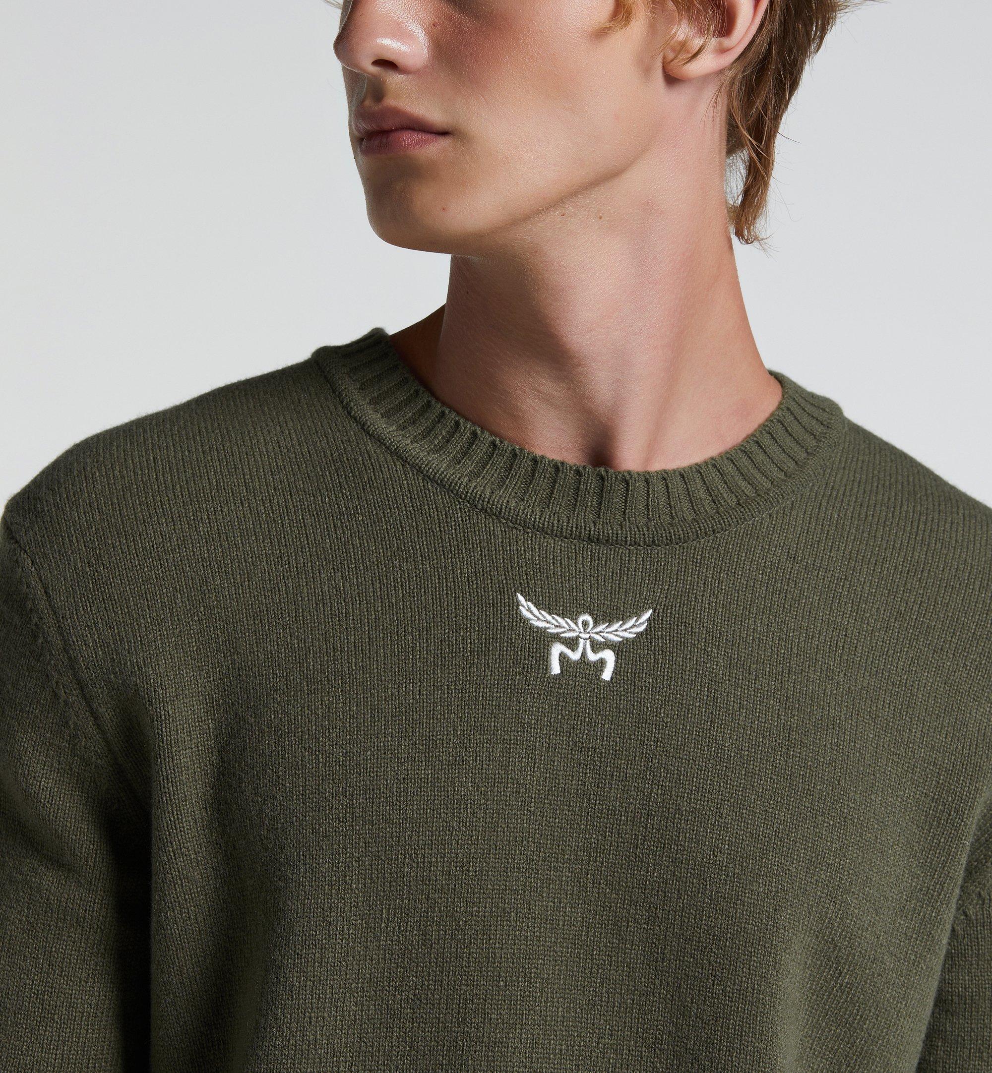 MCM Laurel Sweater in Wool and Recycled Cashmere Green MHEESMM01KH00L Alternate View 4