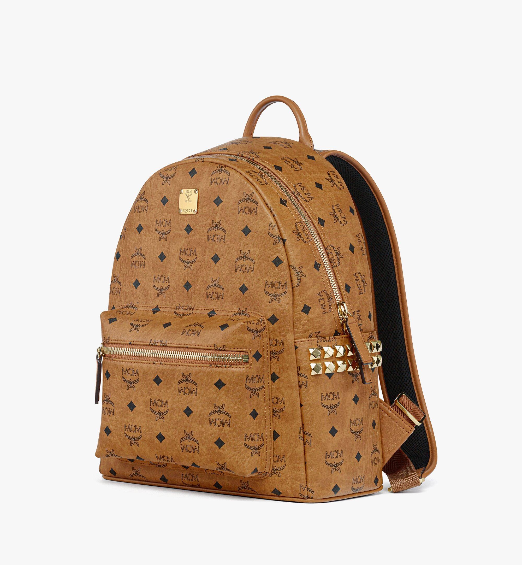 MCM Stark Side Studs Backpack in Visetos Cognac MMKEAVE14CO001 Alternate View 1
