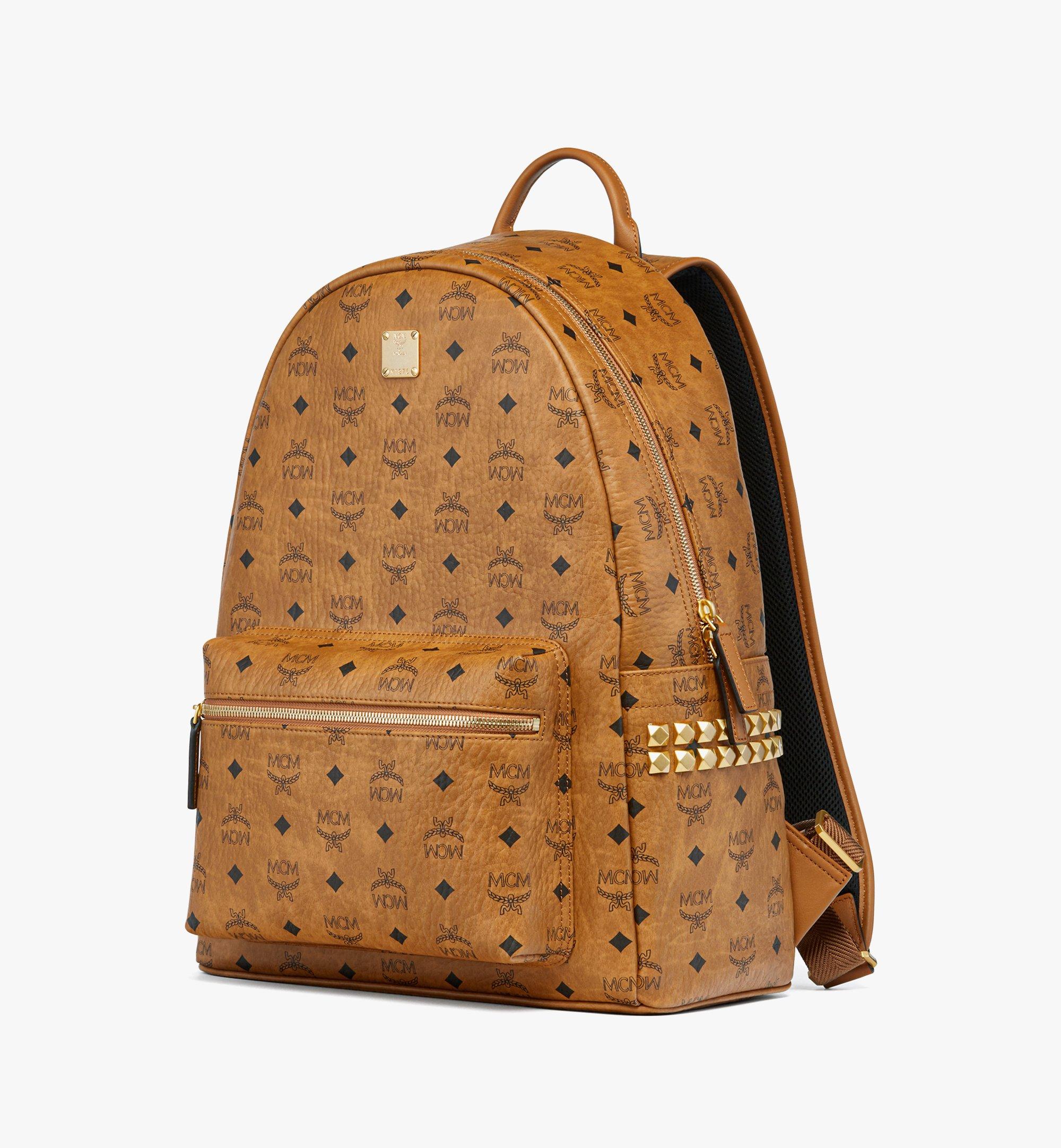 MCM Stark Side Studs Backpack in Visetos Cognac MMKGSVE01CO001 Alternate View 1