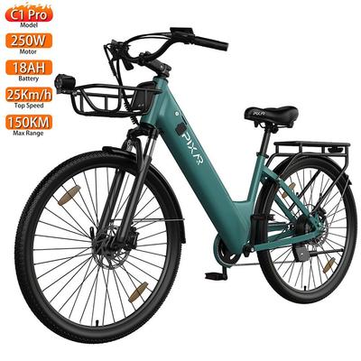 Electric Bicycle Pixar C1 Pro 27.5" Tire 250W Motor Long Range Electric Bike Top Speed 25Km/h Hydraulic Disc Brakes 7 Speed 36V 18Ah Max Load 150Kg