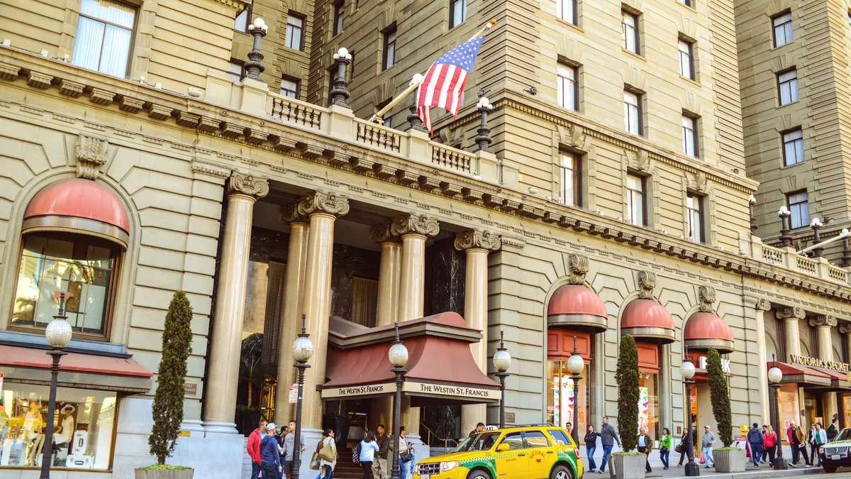 A photo of the Westin St. Francis Hotel in San Francisco.