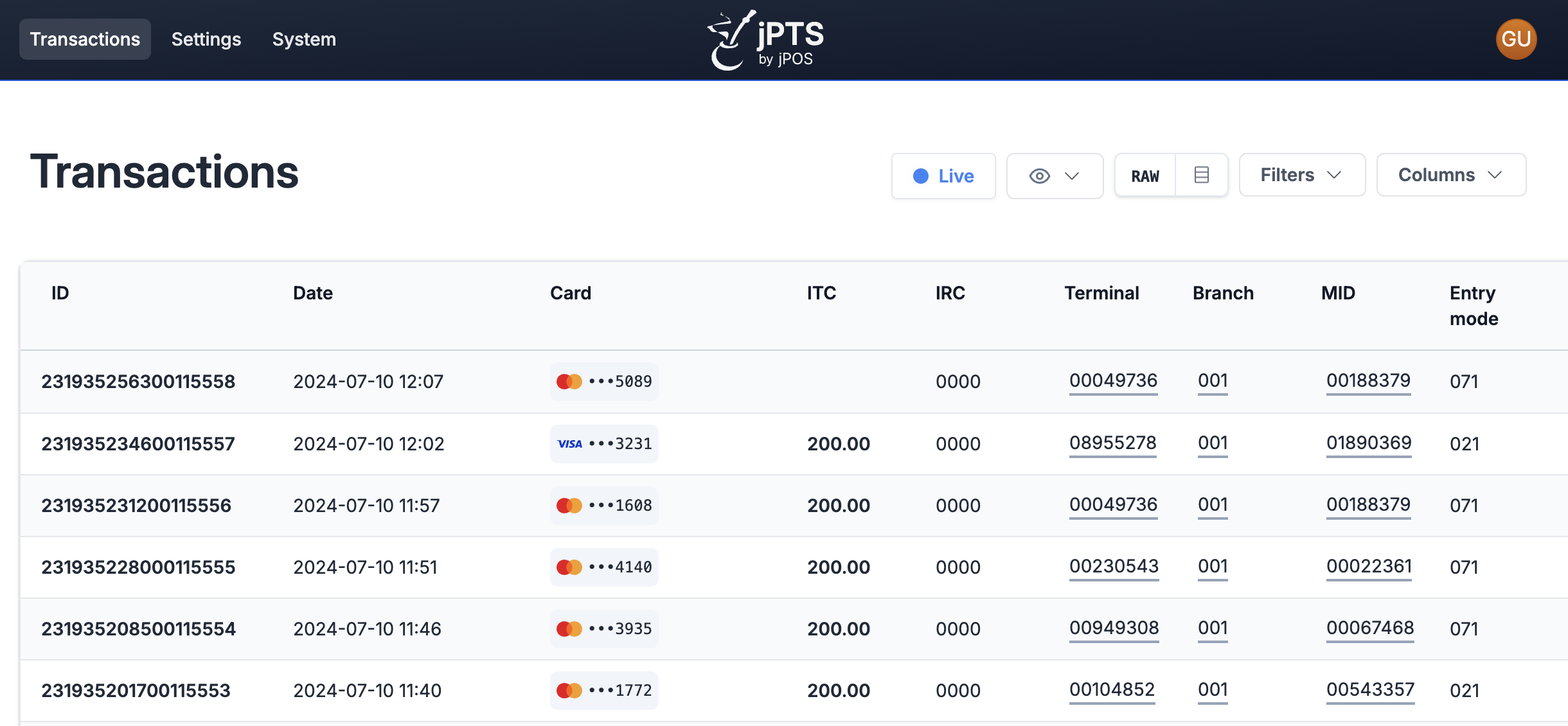 jPOS transaction interface