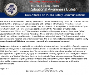 "TDos" warning