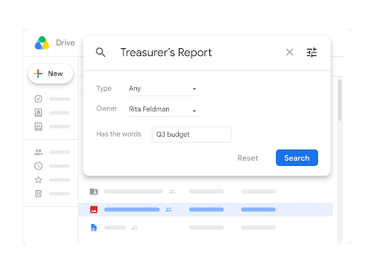 Google Workspace Interface graphic - Drive search