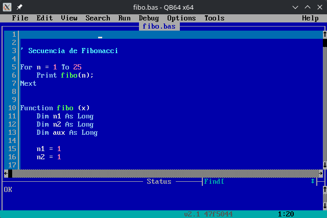 El IDE QB64