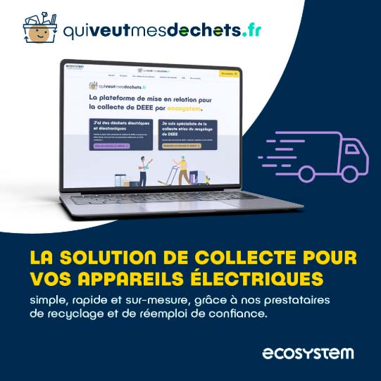 Quiveutmesdechets.fr la solution de collecte pour vos appareils électriques - post linkedin