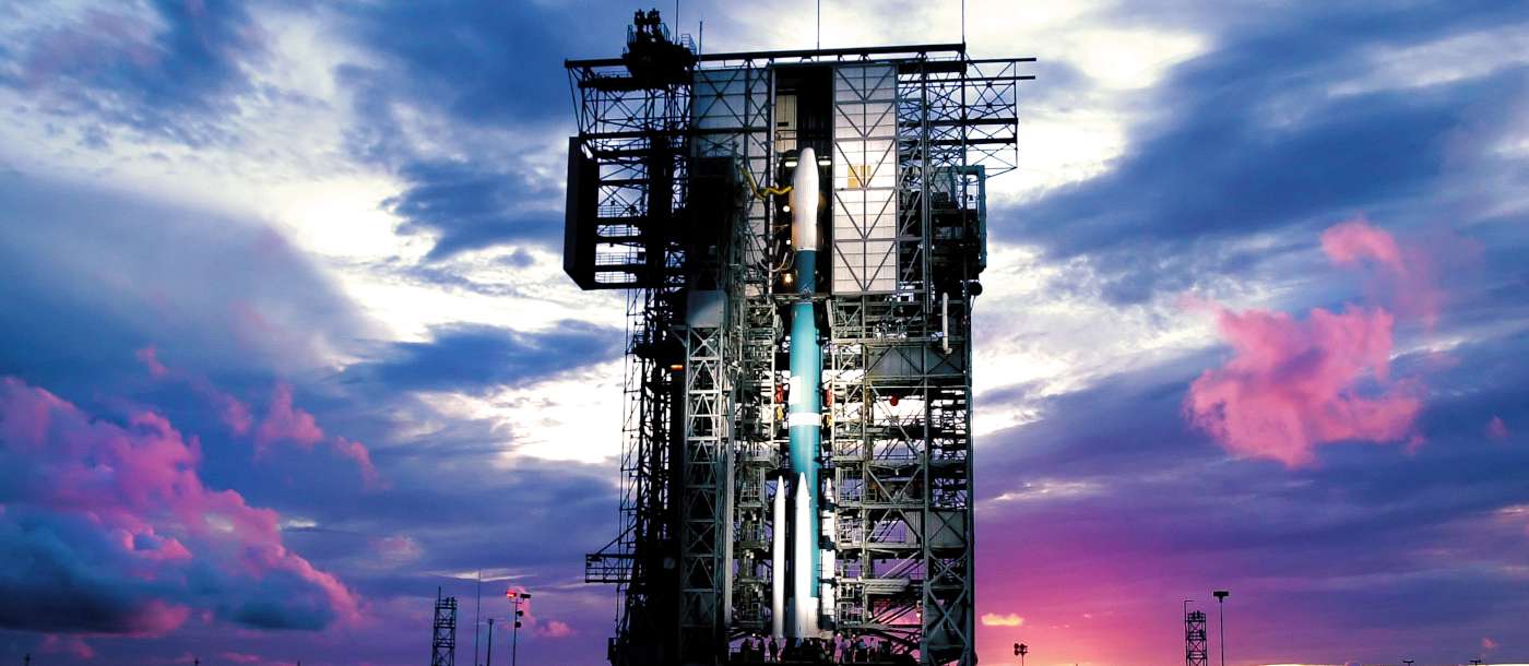 spacecraft preparing for launch