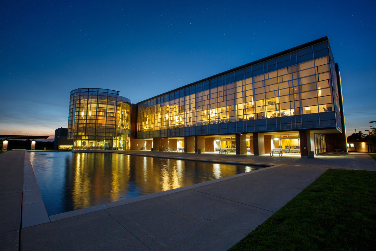The 9,290-square-metre Energy Research Centre (ERC) houses Ontario Tech's unique-in-Canada energy science and engineering programs, including courses in wind, solar, hydrogen, hydraulic, geothermal and nuclear ener
